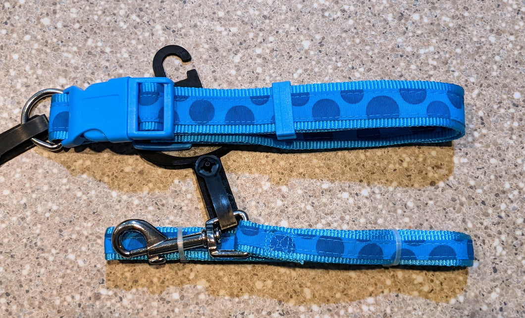 Dogs Collar and Lead Combo Bubble Blue Aus