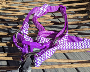 Harness Chevron Medium Step In Purple Dogs Aus