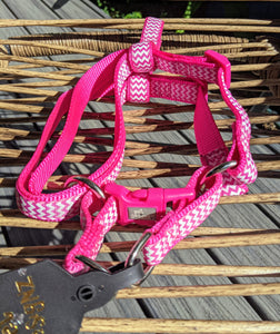 Harness Chevron Small Step In Hot Pink Dogs Aus