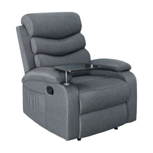 Load image into Gallery viewer, Artiss Recliner Chair Lounge Sofa Armchair Chairs Couch Fabric Grey Tray Table