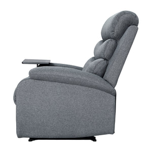 Artiss Recliner Chair Lounge Sofa Armchair Chairs Couch Fabric Grey Tray Table