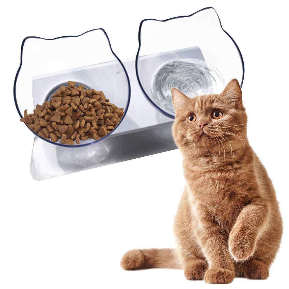 Double Cat Bowl with Stand Aus