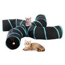 Load image into Gallery viewer, Pet Cat Kitten Puppy 4-Way Tunnel Play Toy Foldable Funny Exercise Tunnel Rabbit