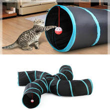 Load image into Gallery viewer, Pet Cat Kitten Puppy 4-Way Tunnel Play Toy Foldable Funny Exercise Tunnel Rabbit