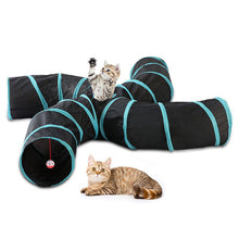 Load image into Gallery viewer, Pet Cat Kitten Puppy 4-Way Tunnel Play Toy Foldable Funny Exercise Tunnel Rabbit