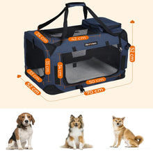 Load image into Gallery viewer, 2.2 FEANDREA Dog Kennel Transport Box Folding Fabric Pet Carrier 70cm Dark Blue