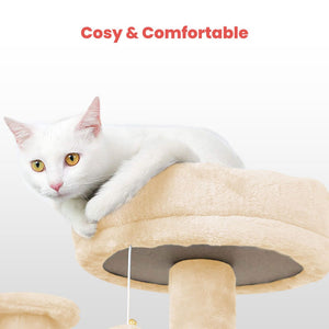 4.1 FLOOFI 150cm Plush Cat Condo Cat Tree Beige FI-CT-157-BJ