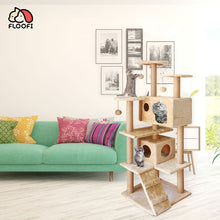 Load image into Gallery viewer, 4.1 FLOOFI 150cm Plush Cat Condo Cat Tree Beige FI-CT-157-BJ