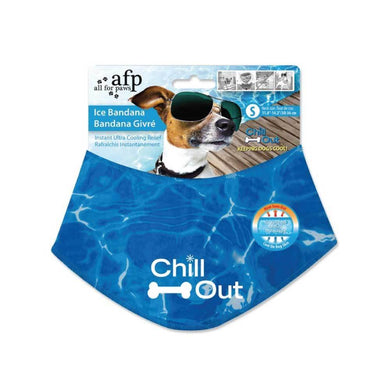 1 C S - Dog Cooling Bandana Ice Neck Collar AFP Chill Out Pet Cool Scarf Cold Small