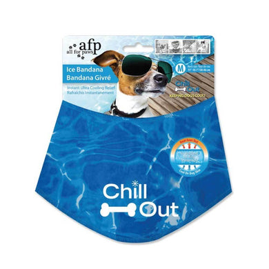 1 D M - Dog Cooling Bandana Ice Neck Collar AFP Chill Out Pet Cool Scarf Cold Medium
