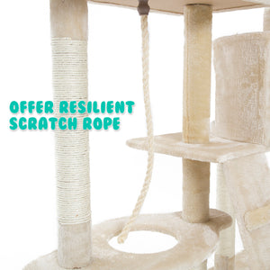 2.4 Paw Mate 170cm Beige Cat Tree Danie Multi Level Scratcher