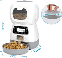 Load image into Gallery viewer, 1.1 3.5L Visible Automatic Digital Pet Dog Cat Feeder Food Bowl Dispenser