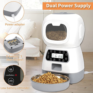 1.1 3.5L Visible Automatic Digital Pet Dog Cat Feeder Food Bowl Dispenser