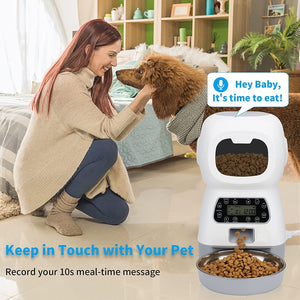 1.1 3.5L Visible Automatic Digital Pet Dog Cat Feeder Food Bowl Dispenser