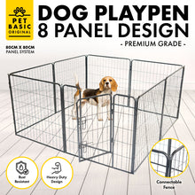 Load image into Gallery viewer, Dog Basic 8 Panel Pet Playpen Exercise Enclosure Cage Puppy Dog 80cm x 80cm