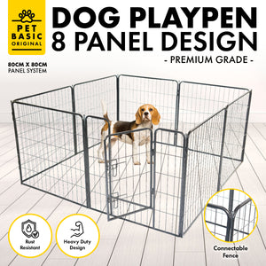 Dog Basic 8 Panel Pet Playpen Exercise Enclosure Cage Puppy Dog 80cm x 80cm