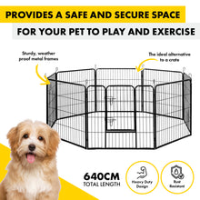 Load image into Gallery viewer, Dog Basic 8 Panel Pet Playpen Exercise Enclosure Cage Puppy Dog 80cm x 80cm