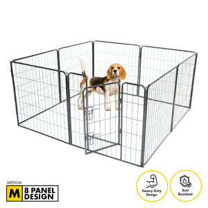 Dog Basic 8 Panel Pet Playpen Exercise Enclosure Cage Puppy Dog 80cm x 80cm