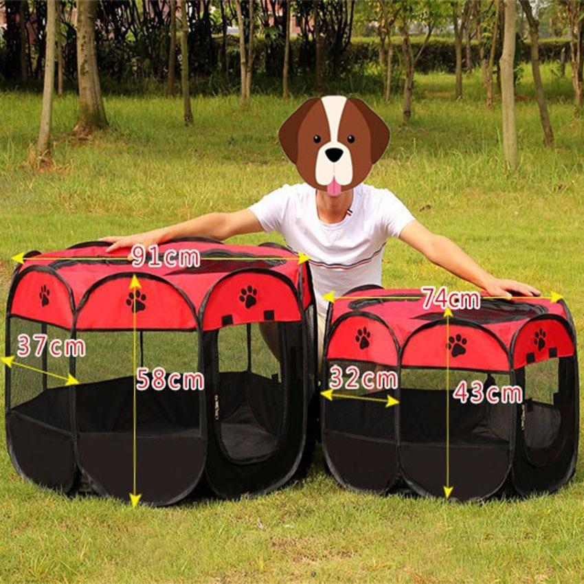 Portable Pet Tent Folding Dog House Cage Cat Tent Playpen Puppy Kennel Easy Operation Octagonal Fence Large Dogs House Aus