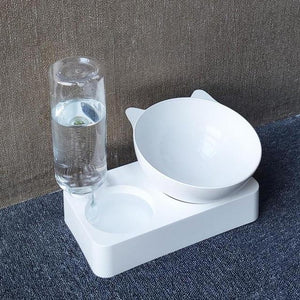 Cat Bowl Automatic Feeder Cat Food Bowl with Water Dispenser Double Drinking Bowl Cat Dish Bowls for Pet Food Aus